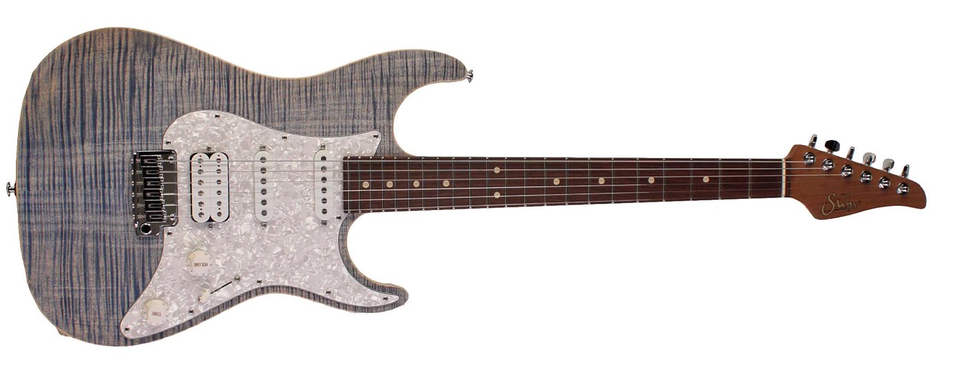 Suhr Standard Plus HSS Pau Ferro Trans Blue Denim Slate