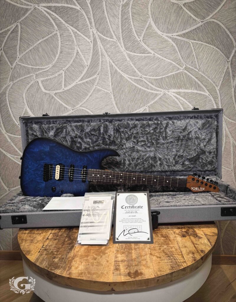 Schecter USA Sunset Custom-II HSS - Ocean Blue Burst Satin