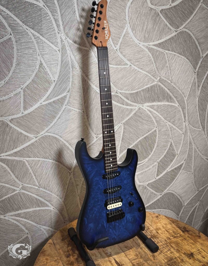 Schecter USA Sunset Custom-II HSS - Ocean Blue Burst Satin