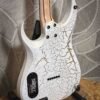 Schecter USA Sunset Extreme White and Gold Satin Crackle