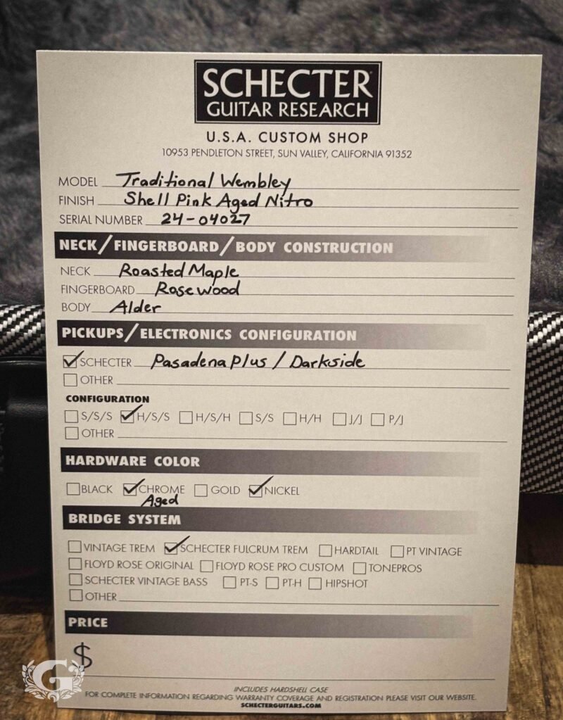 Schecter Traditional USA Wembley HSS - Shell Pink