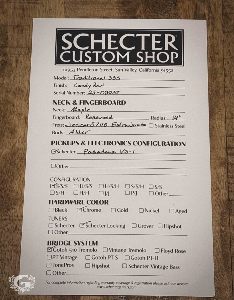Schecter Traditional USA Wembley SSS - Candy Red