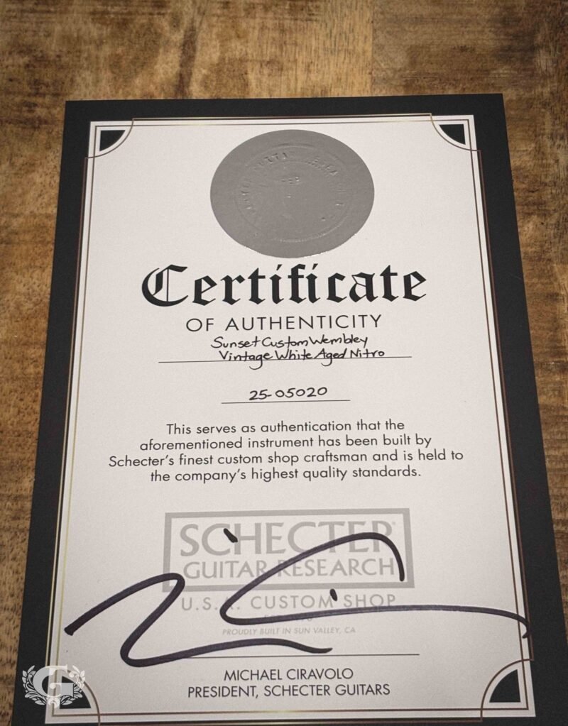 Schecter USA Sunset Custom Wembley HH Vintage White Aged Nitro