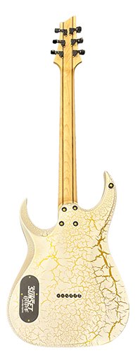 Schecter USA Sunset Extreme White and Gold Satin Crackle