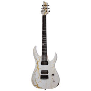 Schecter USA Sunset Extreme White and Gold Satin Crackle
