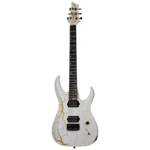 Schecter USA Sunset Extreme White and Gold Satin Crackle