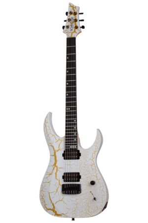 Schecter USA Sunset Extreme White and Gold Satin Crackle