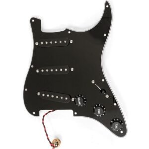 AxLabs Al Habanero Pre-Wired Pickguard 3 Ply /11-Hole SSS Black w/ Black Covers