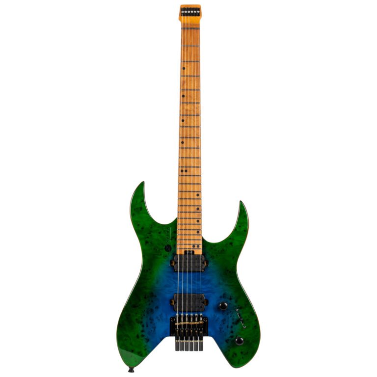 Spira Guitars S-500 Headless GBR Trans Aqua Blue